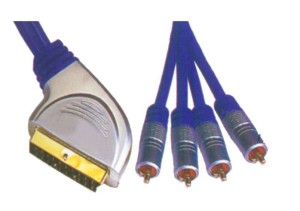X-treme Καλώδιο Scart male - Composite male 5m Μπλε CR-634/5M