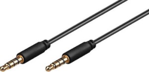 GOOBAY audio cable 3.5mm 63828, 4 pin stereo, copper, 1.5m, black