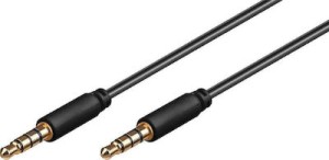 Cavo audio GOOBAY 3.5 mm 63828, stereo a 4 pin, rame, 1.5 m, nero