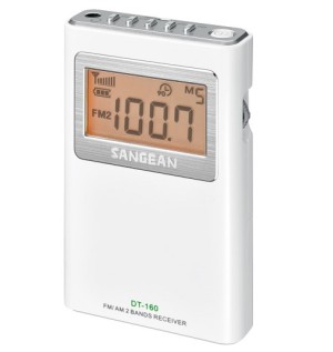 Sangean DT-160 WHITE (Pocket 160) - Radio portatile, bianca