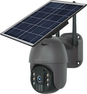 POWERTECH smart ηλιακή κάμερα PT-1175, 3MP, WiFi, SD, PTZ, IP65