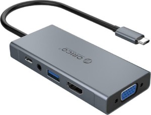 ORICO Dockingstation MC-U501P, 5 Ports, USB-C-Anschluss, 60 W PD, 4K, grau