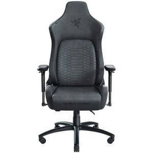 Razer ISKUR XL Tela Oscuro/Gris - Silla para juegos - Soporte lumbar - Cuero sintético - Cabezal de espuma viscoelástica (RZ38-03950300-R3G1)