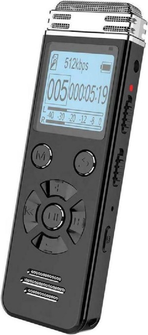 Grabadora de audio digital V508, 16 GB, 700 mAh, negro