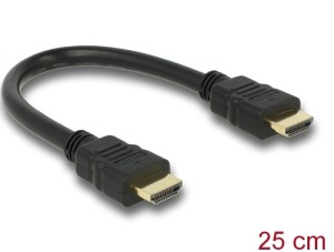 Delock Cable HDMI Male to HDMI Male 0.25m Black 83352