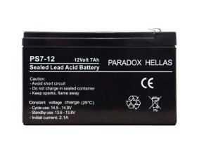 Paradox PS7-12 Geschlossene Leitungskapazität und Kapazität 7A
