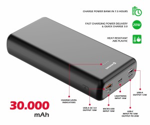 SWISSTEN Power Bank 30000mAh 20W Gris SW22013914