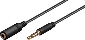 Goobay Καλώδιο Ήχου 3.5mm male - 3.5mm female Μαύρο 3m με Επίχρυσους Ακροδέκτες 62480
