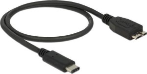 Delock USB Type-C male to Micro-B male 0.5m Black 83676