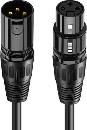 CABLETIME καλώδιο μικροφώνου XLR AV350, 3P, M/F, 24AWG,20M