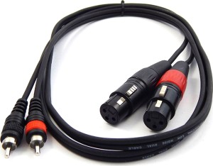 Cavo a ponte 2x XLR femmina - 2x RCA maschio 1,5m TPC-021