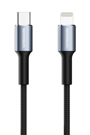 Rockrose geflochtenes USB-C-auf-Lightning-Kabel, 20 W, Schwarz, 1 m (RRCS16CL)