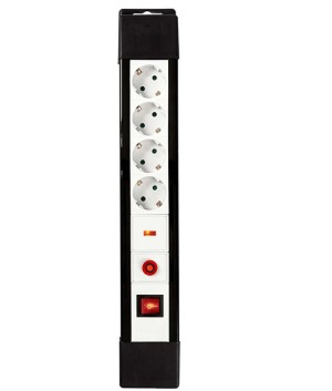 NEDIS EXS430SPF1PRO 4-socket power strip with surge protection, ON / OFF switch and 3m cable.