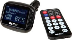 Acme, F-200 FM, Car Transmitter MP3 / WMA player with USB Port, SD card slot, Line-in & remote control.