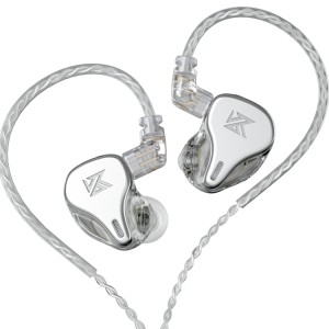 KZ DQ6 Silver No Mic - IEM 3,5 HBB Tuned Improved In Ear Monitor Earphones, 3DD Dynamic