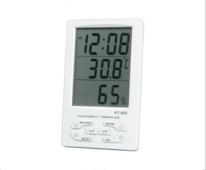 OEM KT-903 Ψηφιακό θερμόμετρο & υγρόμετρο με ημ/γιο & ξυπνητήρι