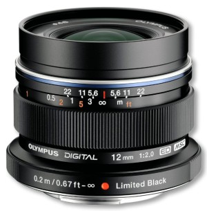 Olympus 12mm 1:2.0 BLACK M.ZUIKO DIGITAL (EW-M1220) Lense Micro FT