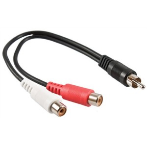 OEM, RC037B, cavo audio 1xRCA maschio a 2xRCA femmina ORO-0.25 m