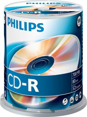Philips Εγγράψιμα CD-R 52x 700MB Cake Box 100τμχ CR7D5NB00