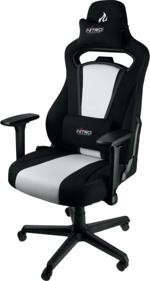 Nitro Concepts E250 Gaming Chair - Quality Fabric & Cold Foam - Black White