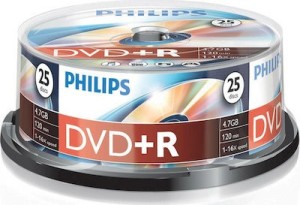 Philips beschreibbare DVD+R 16 x 4.7 GB Kuchenbox 50 Stück