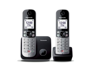 Panasonic KX-TG6852 Ασύρματο Τηλέφωνο Duo με Aνοιχτή Aκρόαση Μαύρο