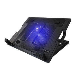 INTRONICS - EW1258 Notebook Cooling Pad 17”, 2 port hub, LED, Μαύρο