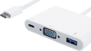 POWERTECH docking station PTH-035, 3 θυρών, USB-C σύνδεση, λευκό