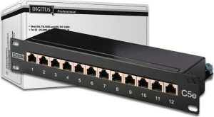 Digitus DN-91512S Patch Panel Cat5e STP με 12 Ports Μαύρο