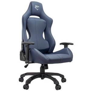 White Shark Monza Leather Gaming Chair with Adjustable Arms Blue