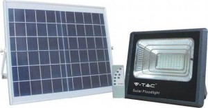 LED ηλιακός προβολέας 16W Ψυχρό λευκό 6400K Μαύρο σώμα V-TAC - 94008