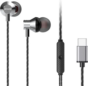 AIWA Stereo TYPE-C IN-Ear With Remote And Mic Silver - (ESTM-50USB-C/SL)