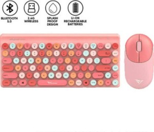 Ratón y teclado inalámbricos Alcatroz 2.4G Jellybean A3000 Crayon Peach - (A3000CP)
