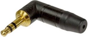 Neutrik NTP3RC-B Angled jack stereo 3.5mm black with gold-plated contacts