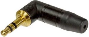 Neutrik NTP3RC-B Jack estéreo acodado 3.5mm negro con contactos dorados