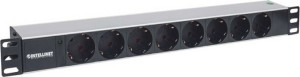 Manhattan 714037 Power strip Rack 19 with 8 Sockets & Cable 1.6m Black