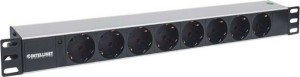 Manhattan 714037 Πολύπριζο Rack 19 με 8 Sockets & Καλώδιο 1.6m Μαύρο