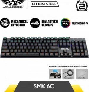 Armaggeddon SMK-6C Pyschkestrel Gaming Mechanical Keyboard with Outemu Blue Switches and RGB Lighting (English US)