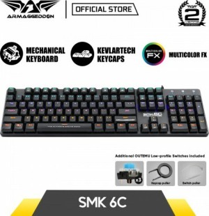 Tastiera meccanica da gioco Armaggeddon SMK-6C Pyschkestrel con interruttori Outemu Blue e illuminazione RGB (inglese USA)