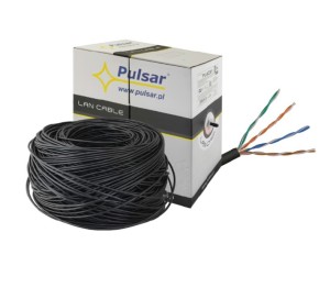 PULSAR PU-NC301 Cable para exteriores Cat 5E, cobre puro, carcasa de PE, rotor de 305 m