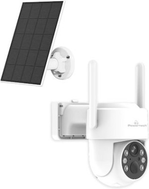 POWERTECH smart ηλιακή κάμερα PT-1162, 4MP, WiFi, SD, PTZ, 8000mAh, IP65