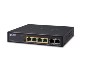 PLANET FSD-604HP 4-Port 10 / 100TX 802.3af / at PoE + 2-Port 10 / 100TX Desktop Switch (60 Watts)