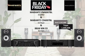 Altoparlanti Marantz PM6007, CD6007 e Bowers & Wilkins 606 S3 neri