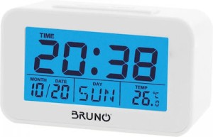 BRUNO ξυπνητήρι BRN-0129 με μέτρηση θερμοκρασίας, °C & °F, λευκό