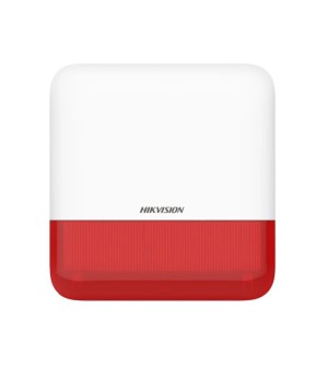 HIKVISION DS-PS1-E-WE(RED) Αυτόνομη ασύρματη πιεζοηλεκτρική σειρήνα εξωτερικού χώρου, για πίνακα AX PRO, σε μοντέρνο σχεδιασμό.