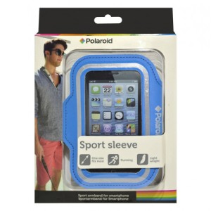 Funda deportiva con brazalete POLAROID para APPLE IPHONE SE / 5 / 5S / 5C (azul)