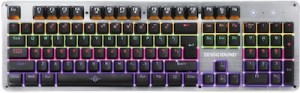 Zeroground KB-2950G Simeto V2.0 Teclado mecánico para juegos con interruptores azules personalizados e iluminación RGB (inglés EE. UU.) Plata