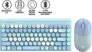 Ratón y teclado inalámbrico Alcatroz 2.4G Jellybean A3000 Aqua - (A3000A)
