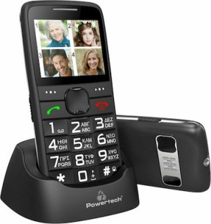 POWERTECH Sentry Eco PTM-18 Dual-SIM-Handy mit großen Tasten, Schwarz