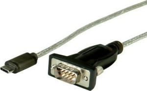 Roline 12.02.1161-10 - Adattatore da USB tipo C a seriale Rs-232. Nero